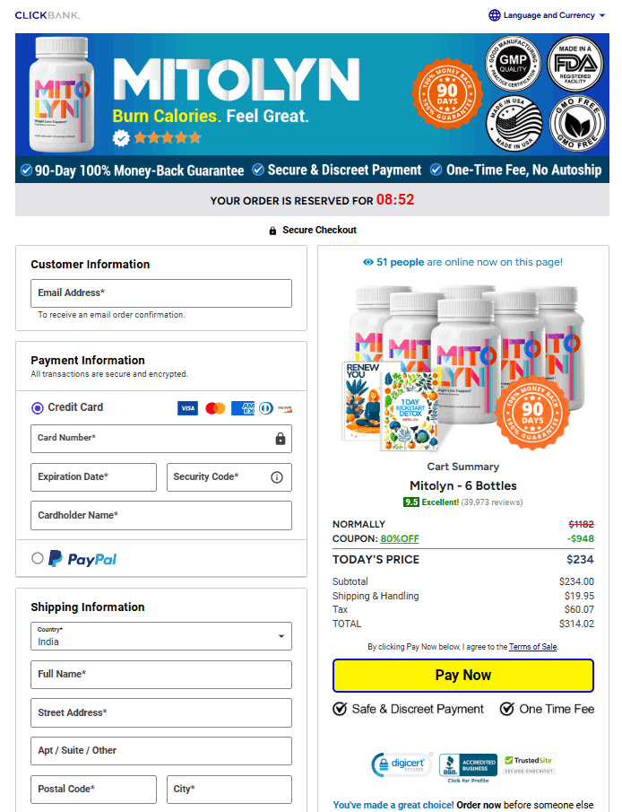 mitolyn checkout page